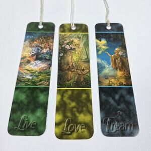 Bookmarks with Live, Love, Dream by Josephine Wall 1998 Tassel Set Of 3